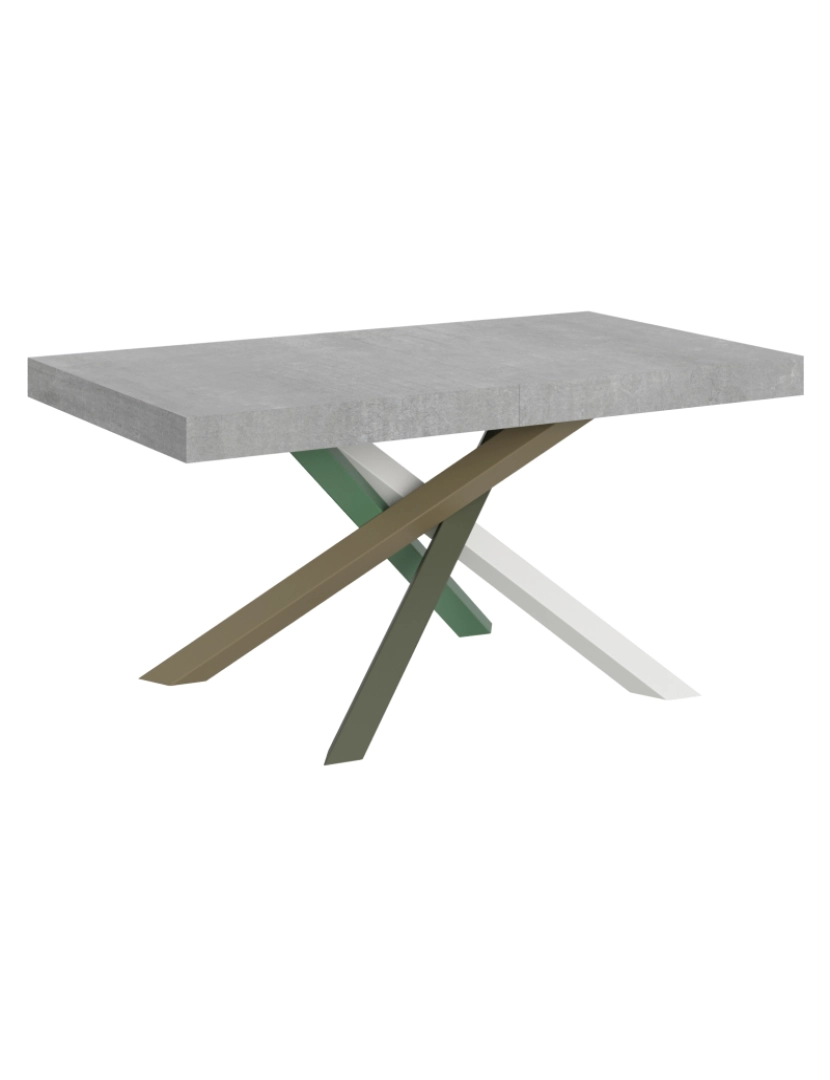 Itamoby - Mesa de jantar extensível 90x160/264 cm Volantis Cimento quadro 4/A