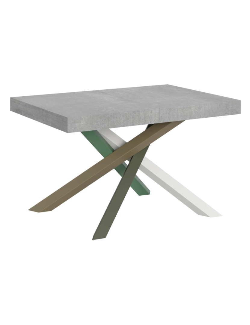 Itamoby - Mesa de jantar extensível 90x130/390 cm Volantis Cimento quadro 4/A