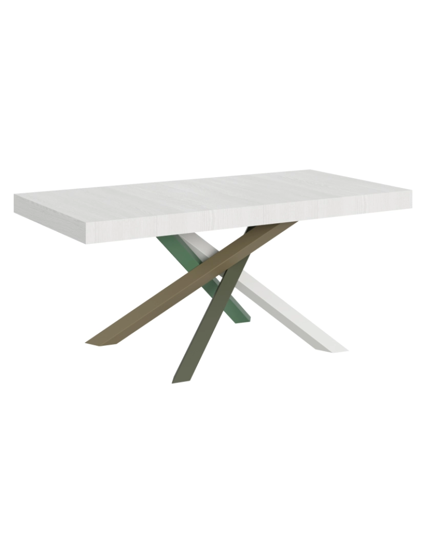 Itamoby - Mesa de jantar extensível 90x180/440 cm Volantis Cinza Branca quadro 4/A