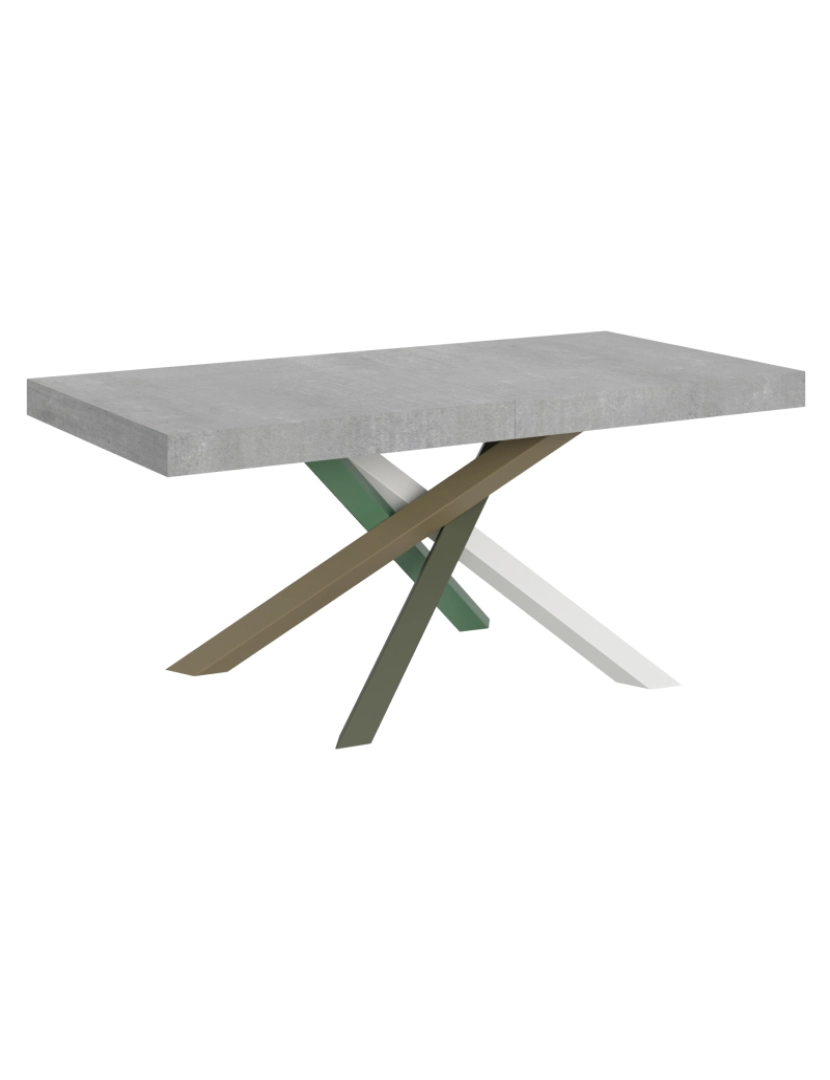 Itamoby - Mesa de jantar extensível 90x180/440 cm Volantis Cimento quadro 4/A