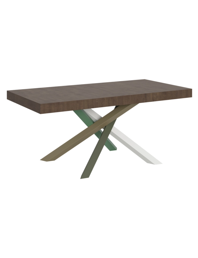 Itamoby - Mesa de jantar extensível 90x180/440 cm Volantis Nogueira quadro 4/A