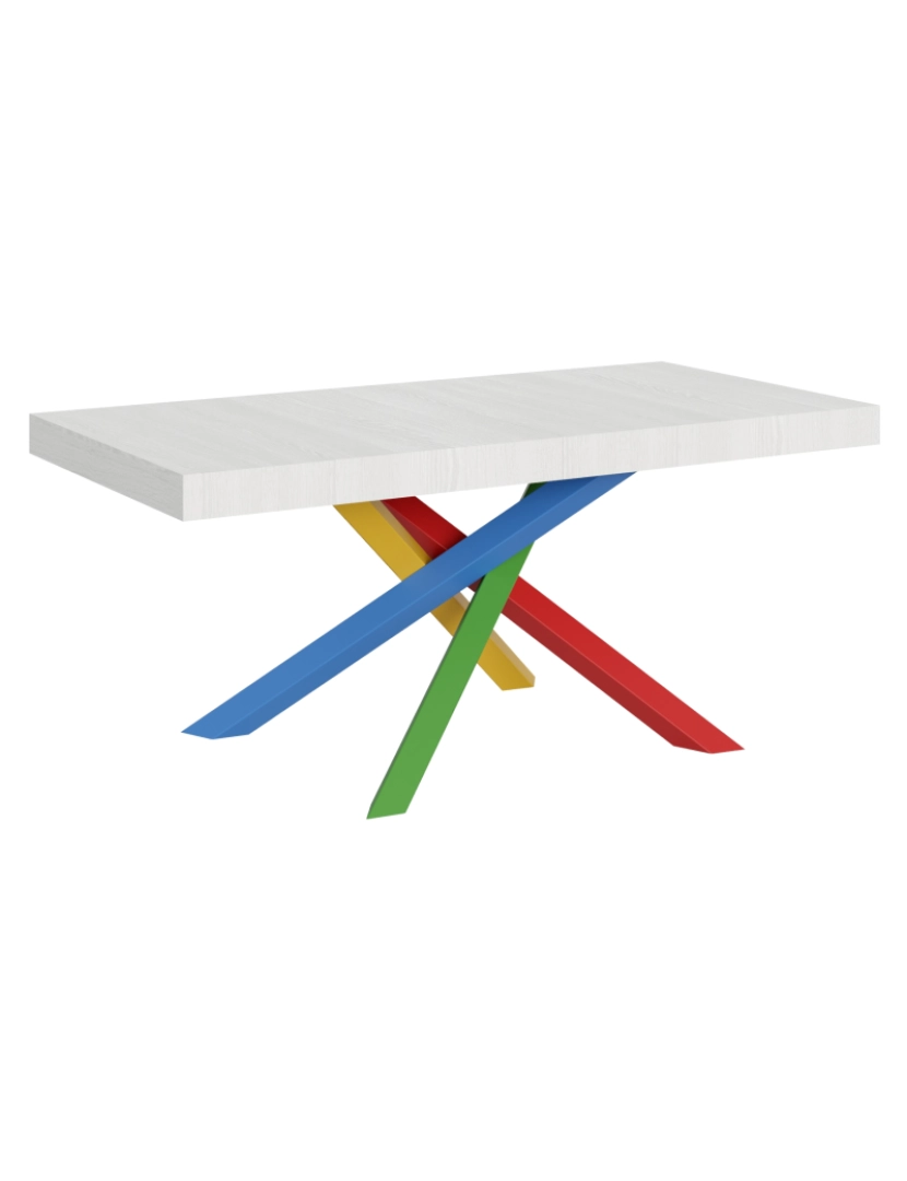 Itamoby - Mesa de jantar extensível 90x180/284 cm Volantis Cinza Branca quadro 4/B