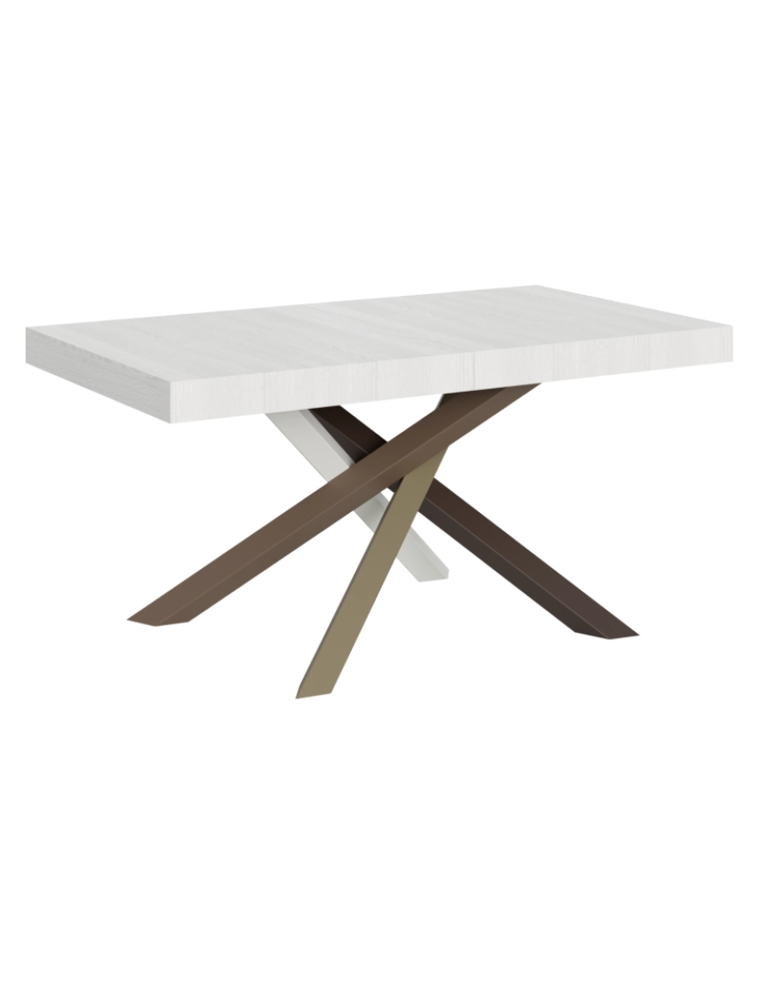 Itamoby - Mesa de jantar extensível 90x160/264 cm Volantis Cinza Branca quadro 4/C