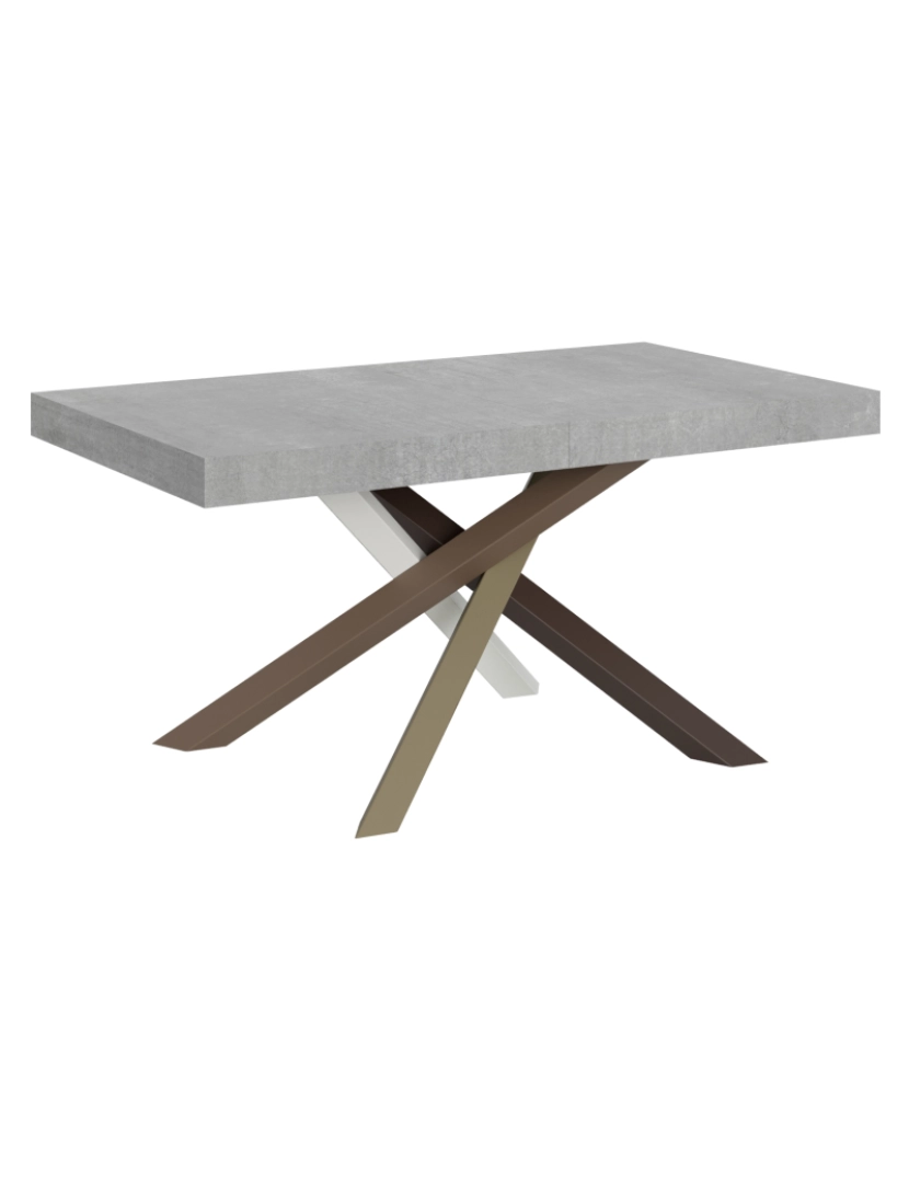 Itamoby - Mesa de jantar extensível 90x160/264 cm Volantis Cimento quadro 4/C