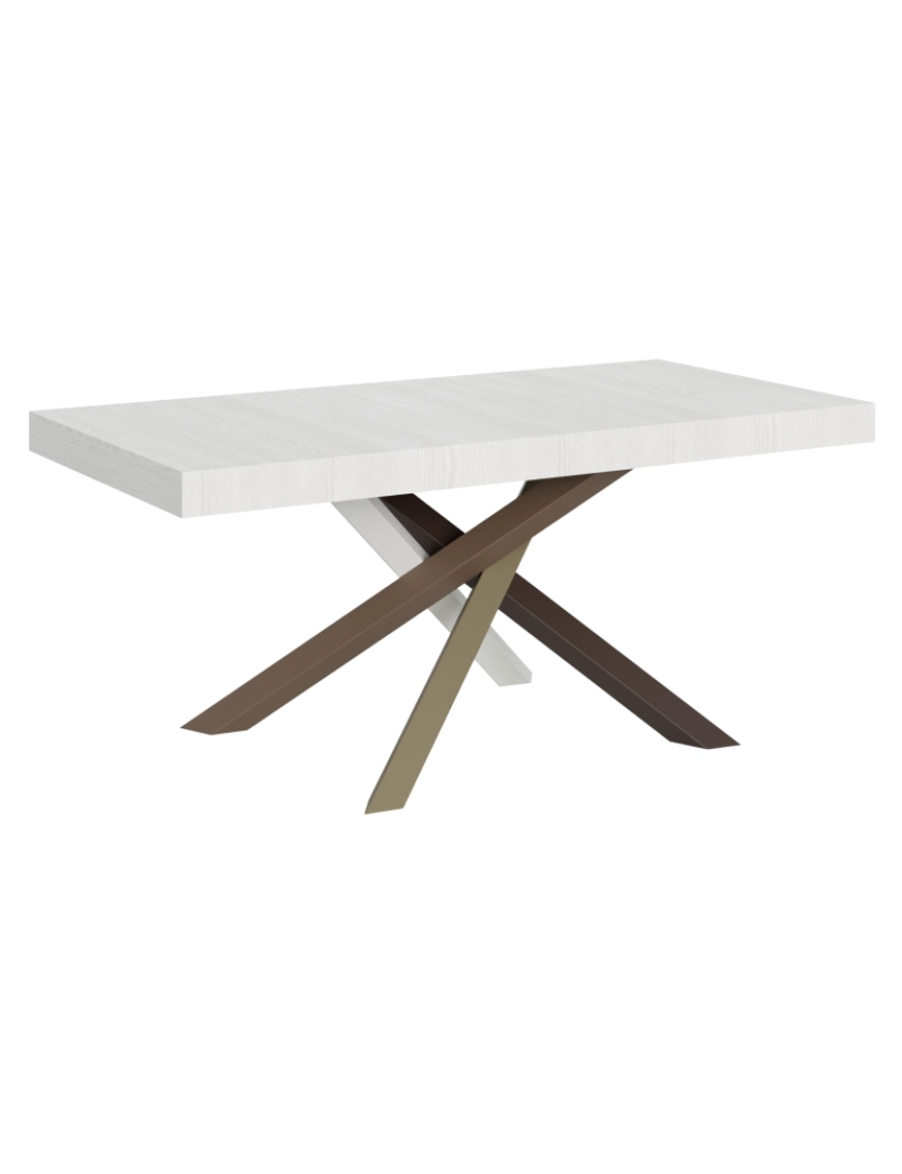 Itamoby - Mesa de jantar extensível 90x180/284 cm Volantis Cinza Branca quadro 4/C