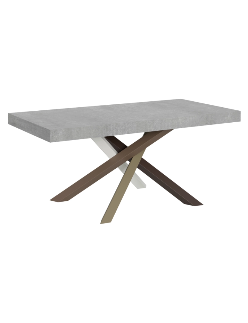 Itamoby - Mesa de jantar extensível 90x180/284 cm Volantis Cimento quadro 4/C