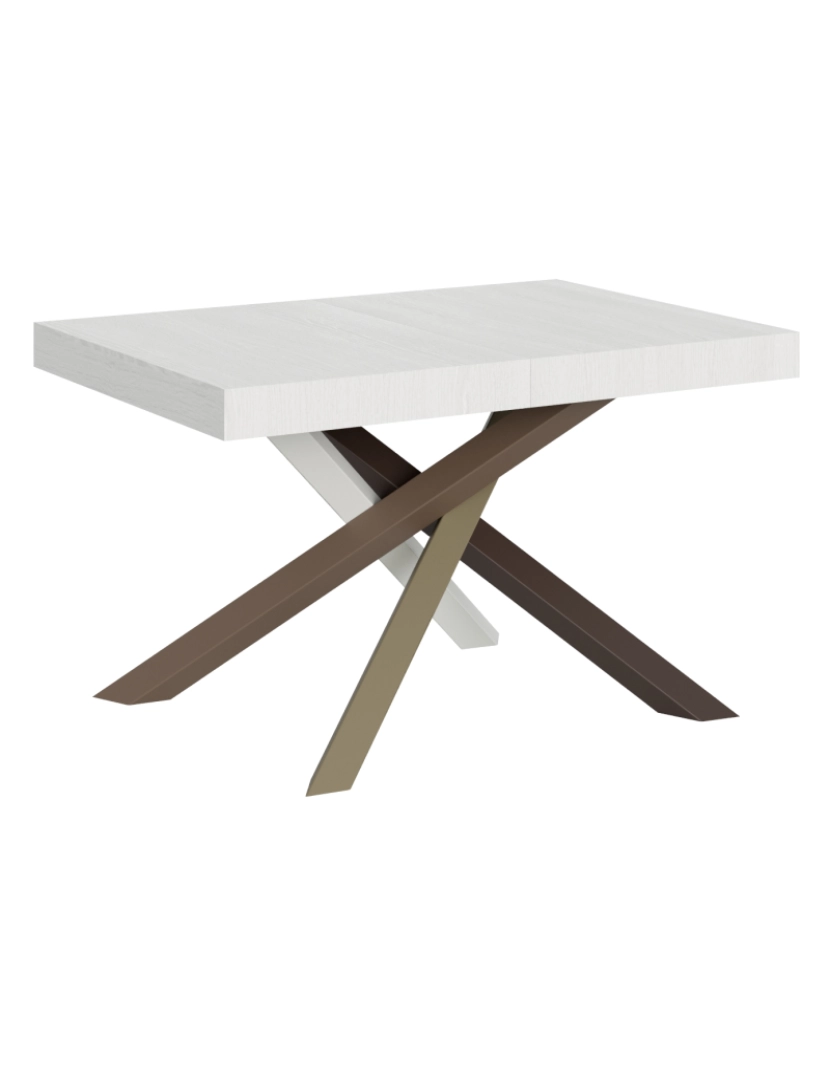 Itamoby - Mesa de jantar extensível 90x130/390 cm Volantis Cinza Branca quadro 4/C