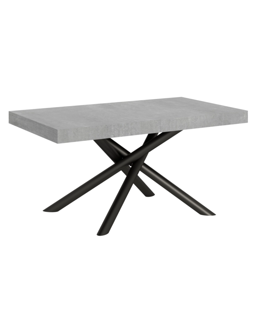 Itamoby - Mesa de jantar extensível 90x160/264 cm Famas Cimento quadro Antracite