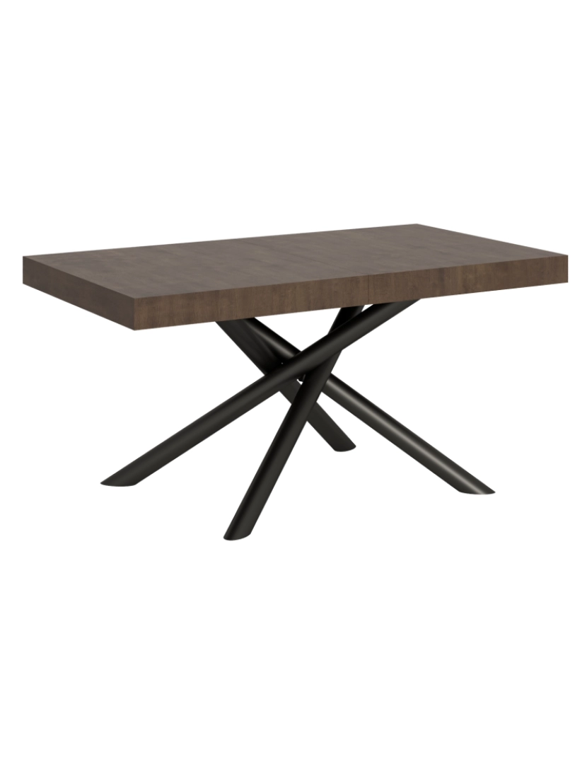 Itamoby - Mesa de jantar extensível 90x160/264 cm Famas Nogueira quadro Antracite