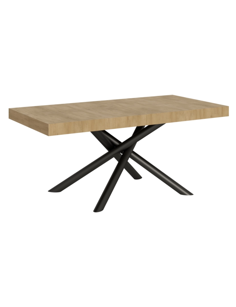 Itamoby - Mesa de jantar extensível 90x180/284 cm Famas Carvalho Natural quadro Antracite