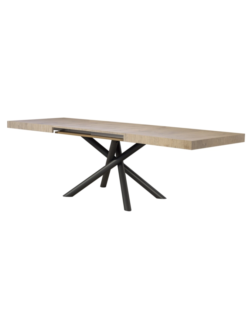 imagem de Mesa de jantar extensível 90x180/284 cm Famas Carvalho Natural quadro Antracite5