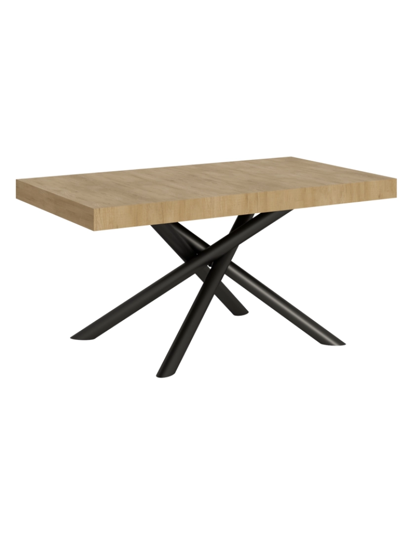 Itamoby - Mesa de jantar extensível 90x160/420 cm Famas Carvalho Natural quadro Antracite