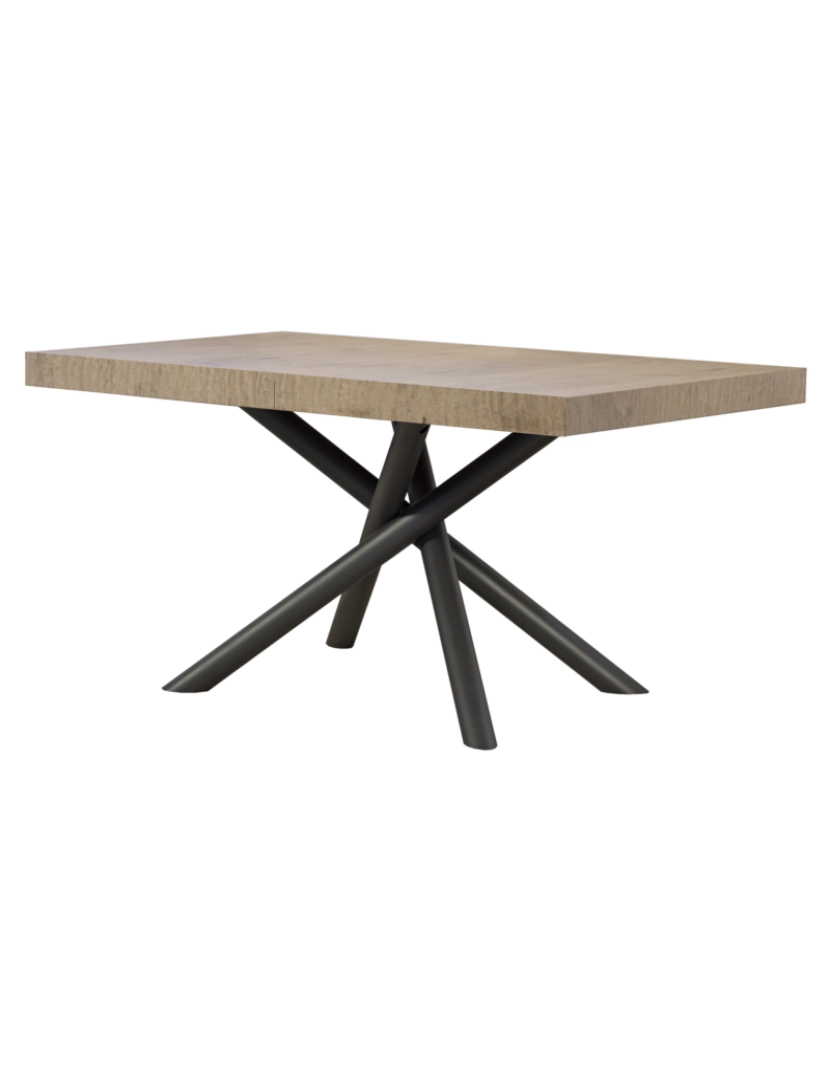 imagem de Mesa de jantar extensível 90x160/420 cm Famas Carvalho Natural quadro Antracite5