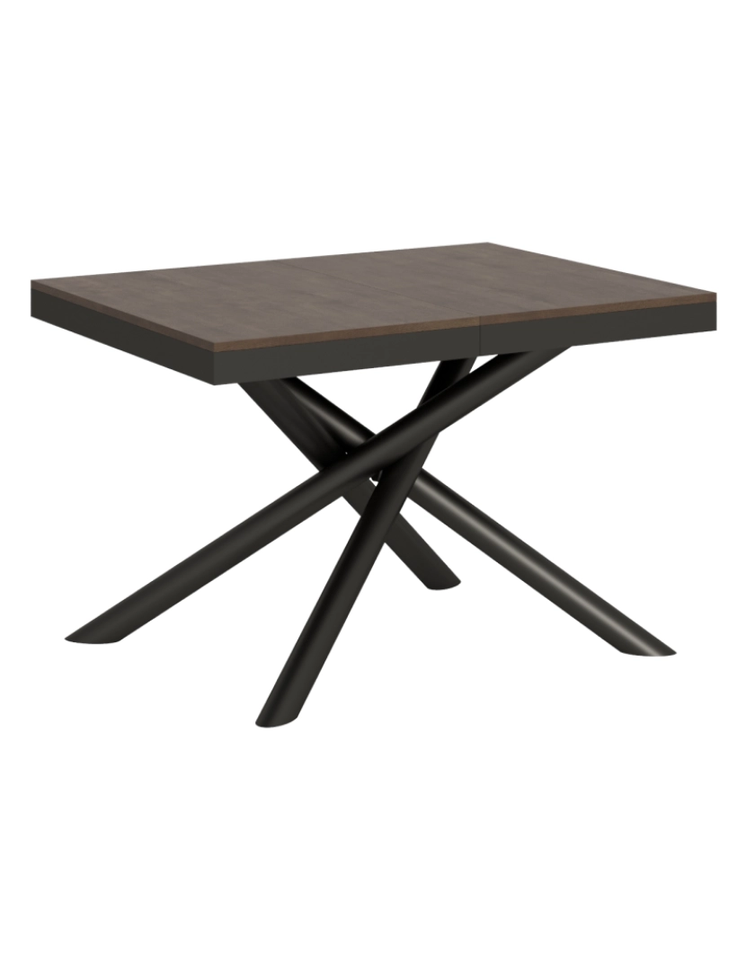 Itamoby - Mesa de jantar extensível 90x120/224 cm Famas Evolution Nogueira quadro Antracite