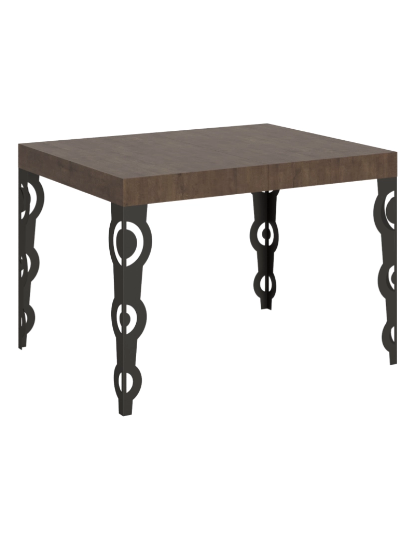 imagem de Mesa de jantar extensível 70x110/194 cm Karamay Nogueira quadro Antracite1