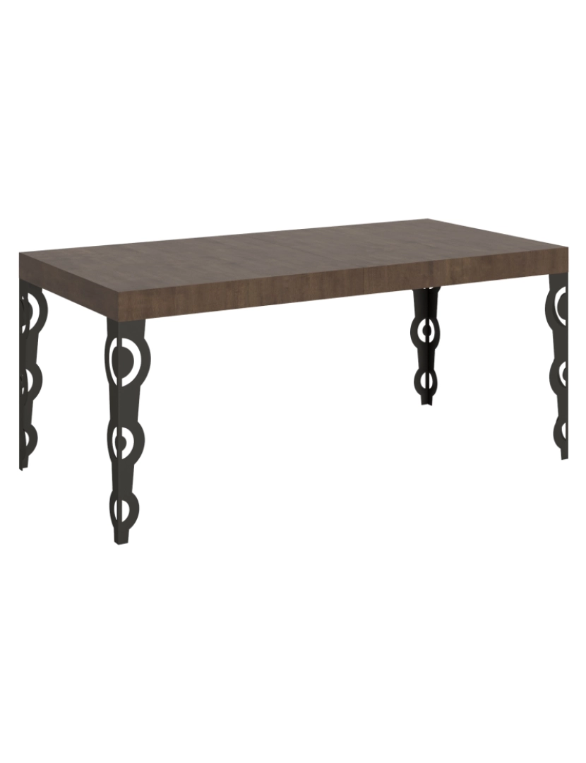 imagem de Mesa de jantar extensível 90x180/440 cm Karamay Nogueira quadro Antracite1