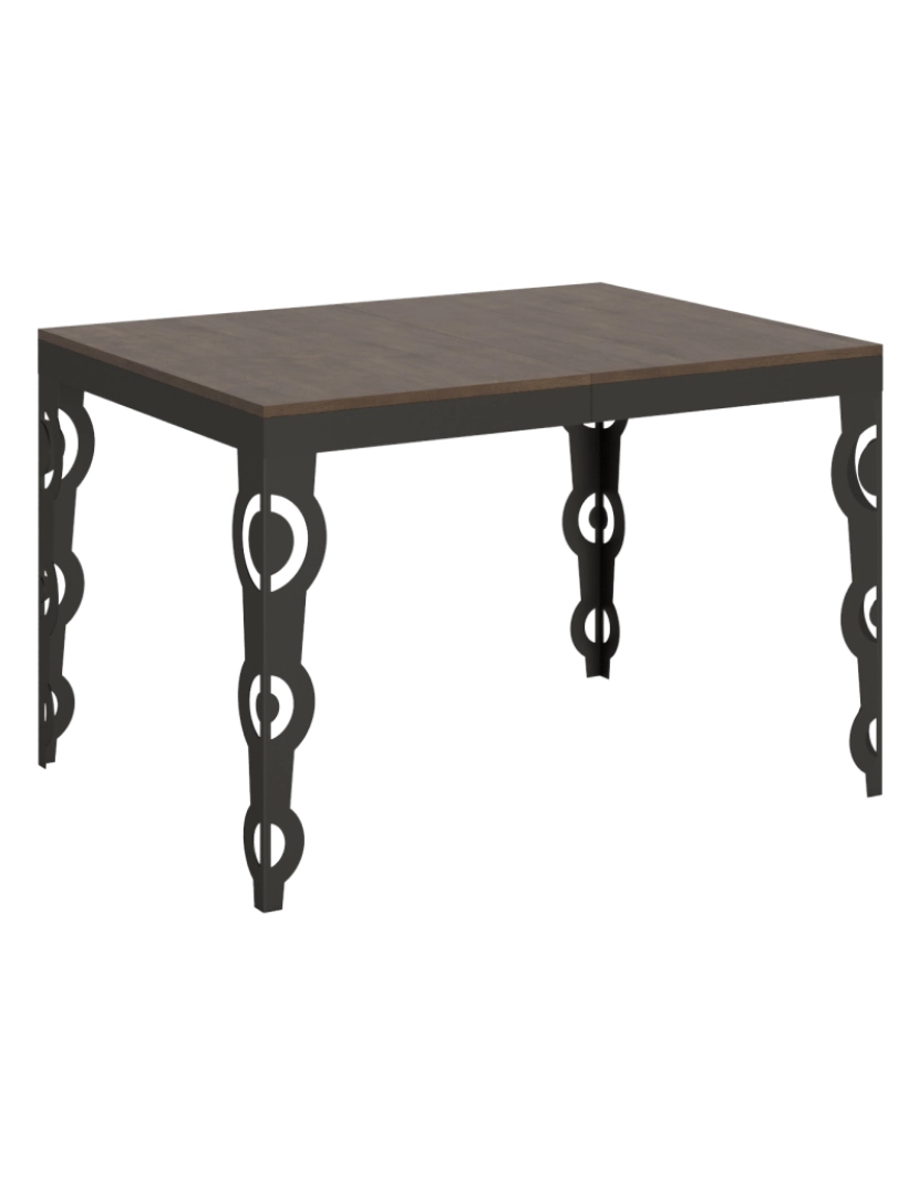 Itamoby - Mesa de jantar extensível 90x120/224 cm Karamay Evolution Nogueira quadro Antracite