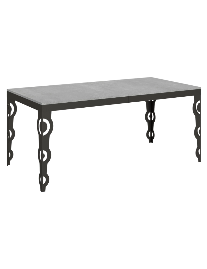 imagem de Mesa de jantar extensível 90x180/284 cm Karamay Evolution Cimento quadro Antracite1