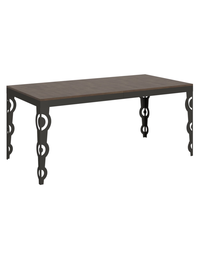 Itamoby - Mesa de jantar extensível 90x180/284 cm Karamay Evolution Nogueira quadro Antracite