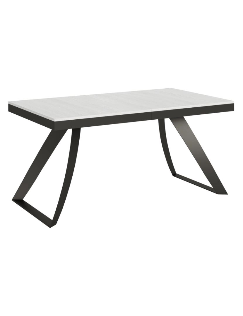 Itamoby - Mesa de jantar extensível 90x160/264 cm Proxy Evolution Cinza Branca quadro Antracite