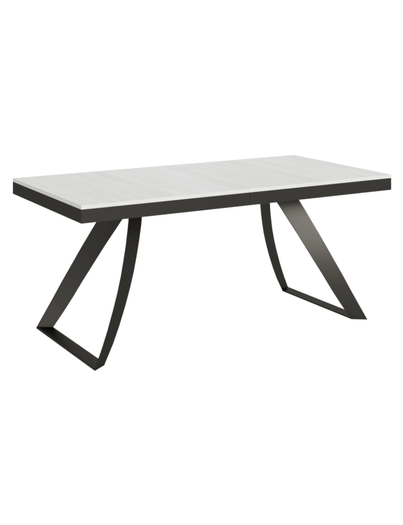 Itamoby - Mesa de jantar extensível 90x180/284 cm Proxy Evolution Cinza Branca quadro Antracite
