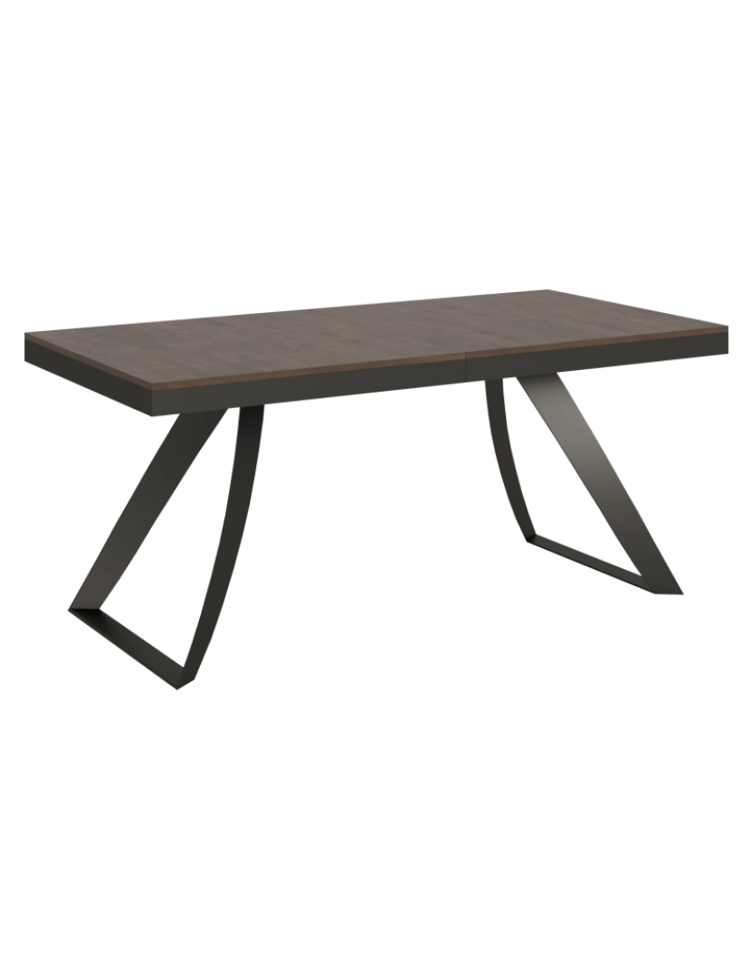 Itamoby - Mesa de jantar extensível 90x180/440 cm Proxy Evolution Nogueira quadro Antracite