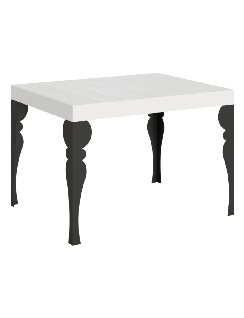 Itamoby - Mesa de jantar extensível 70x110/194 cm Paxon Cinza Branca quadro Antracite