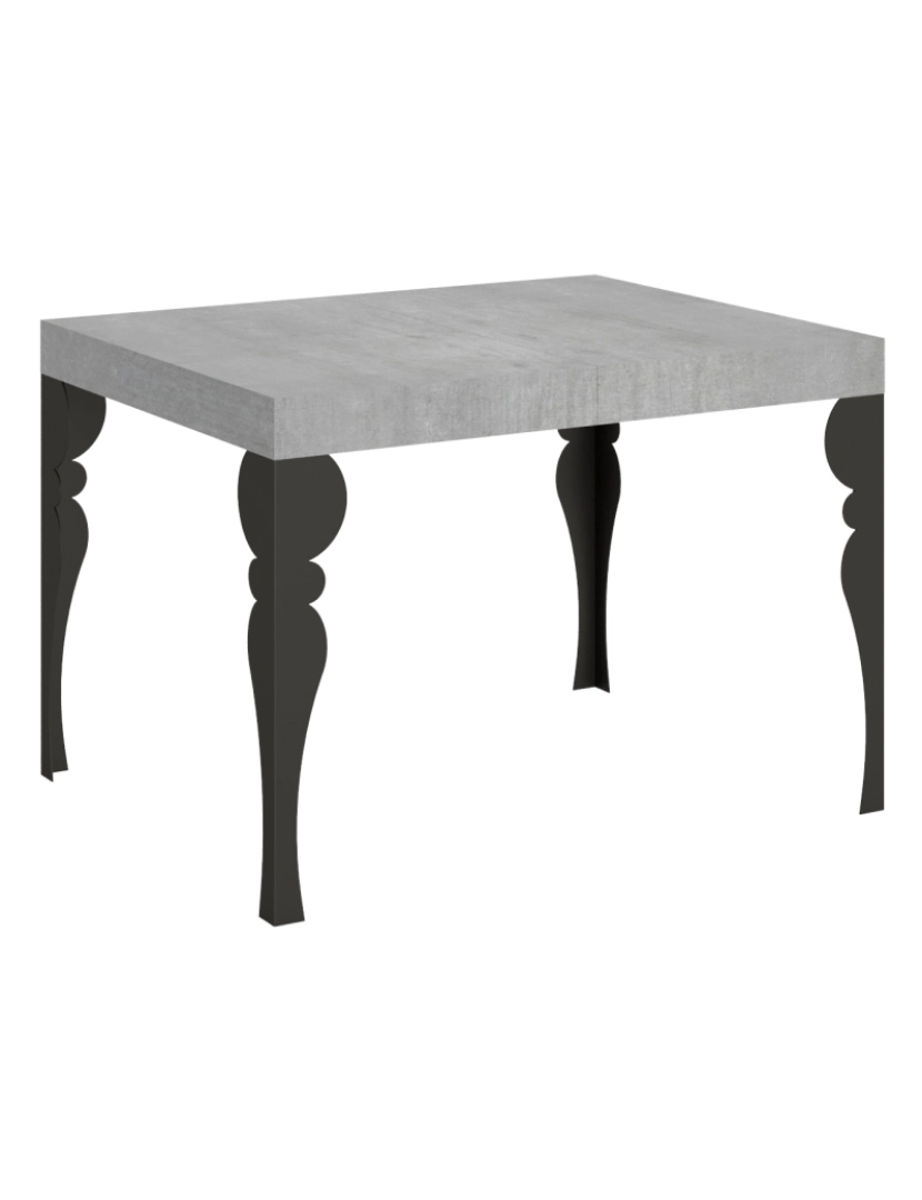 Itamoby - Mesa de jantar extensível 70x110/194 cm Paxon Cimento quadro Antracite