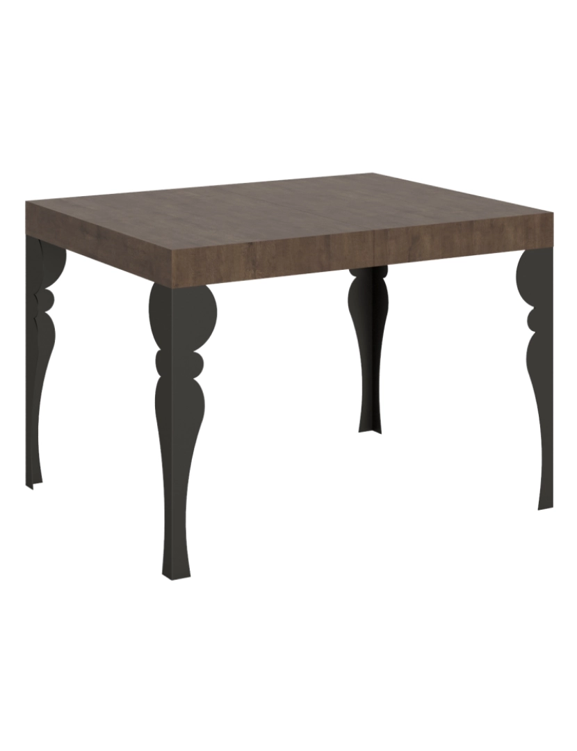 Itamoby - Mesa de jantar extensível 80x120/204 cm Paxon Nogueira quadro Antracite