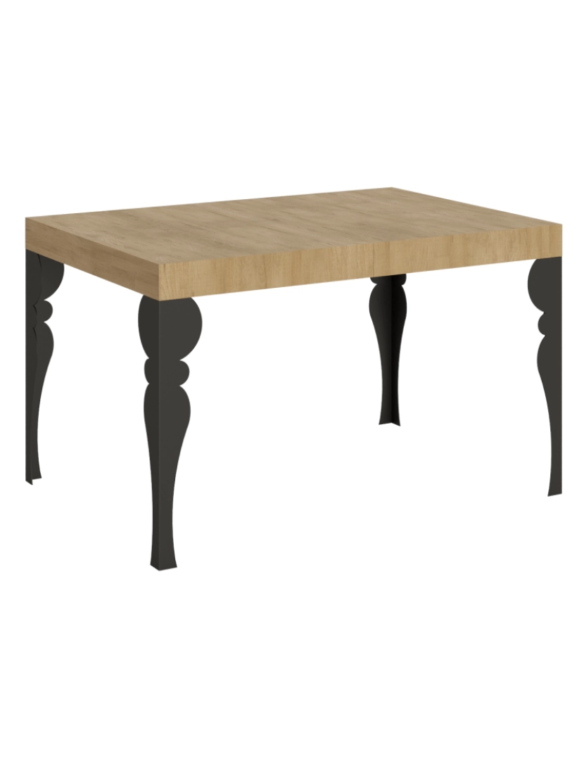 Itamoby - Mesa de jantar extensível 90x120/224 cm Paxon Carvalho Natural quadro Antracite