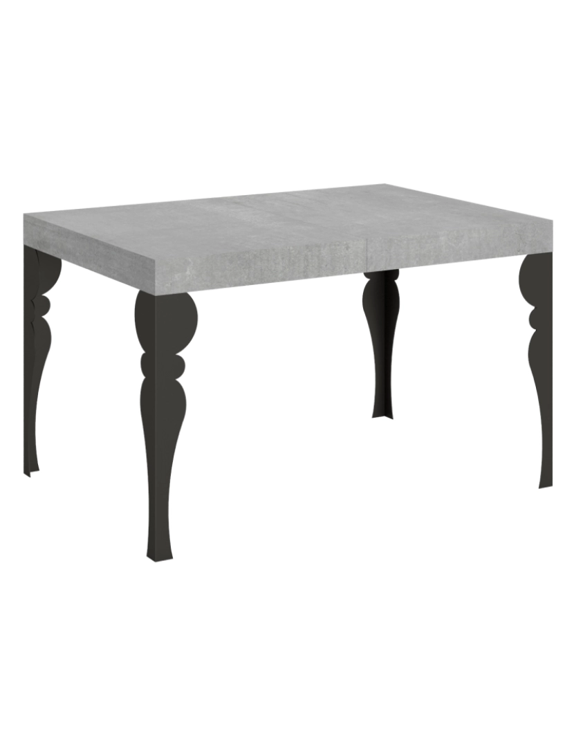 Itamoby - Mesa de jantar extensível 90x120/224 cm Paxon Cimento quadro Antracite