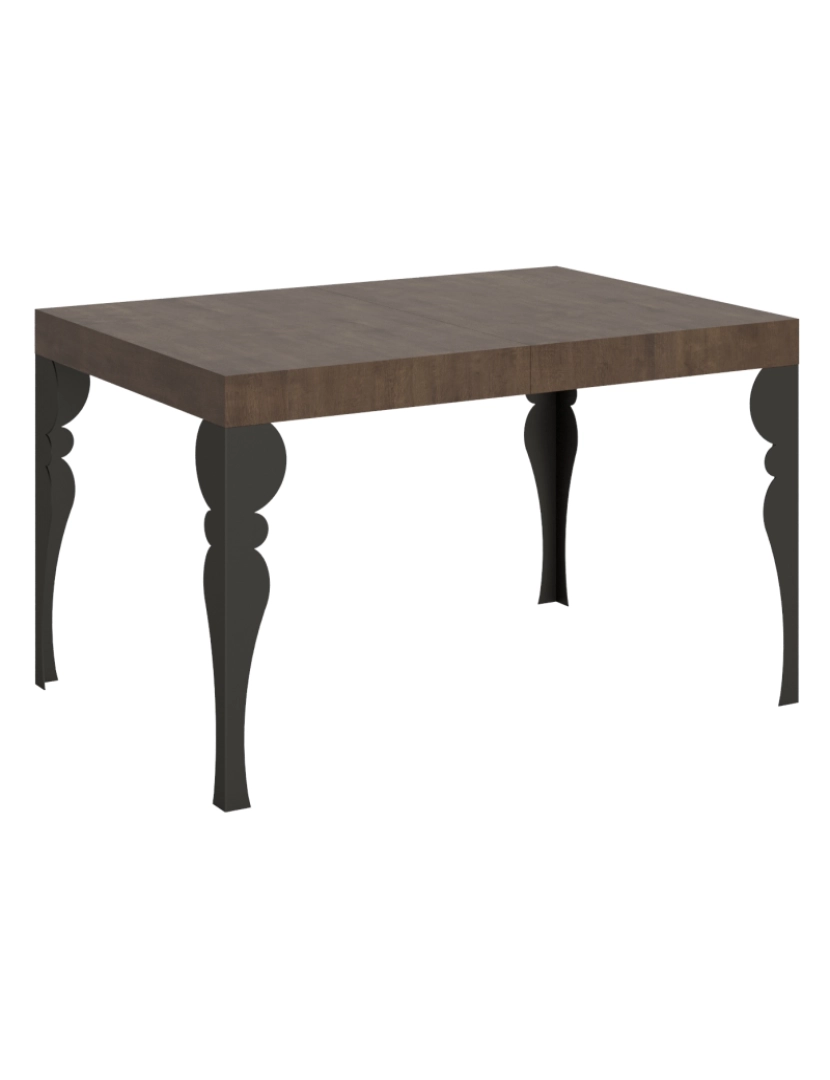 Itamoby - Mesa de jantar extensível 90x120/224 cm Paxon Nogueira quadro Antracite