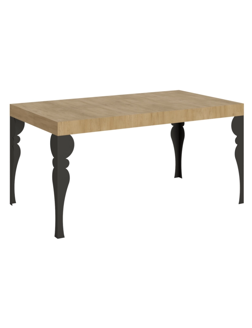 Itamoby - Mesa de jantar extensível 90x160/264 cm Paxon Carvalho Natural quadro Antracite