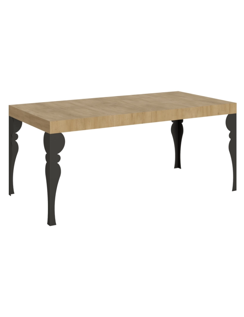 Itamoby - Mesa de jantar extensível 90x180/440 cm Paxon Carvalho Natural quadro Antracite