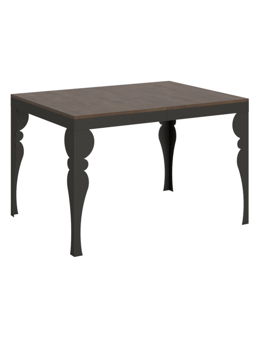 Itamoby - Mesa de jantar extensível 90x120/224 cm Paxon Evolution Nogueira quadro Antracite