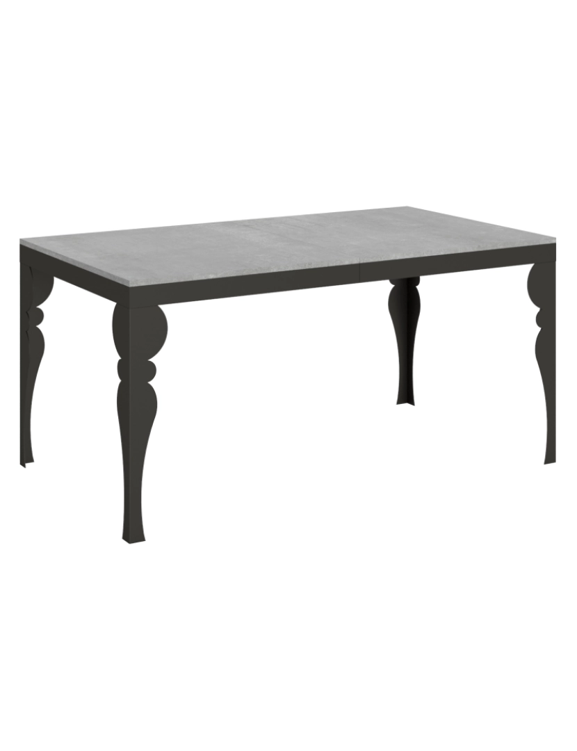 Itamoby - Mesa de jantar extensível 90x160/264 cm Paxon Evolution Cimento quadro Antracite