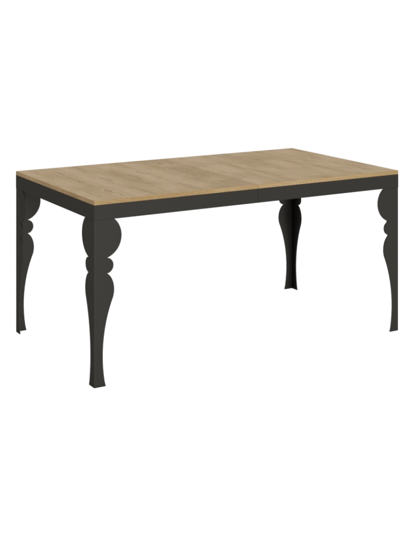 Itamoby - Mesa de jantar extensível 90x160/420 cm Paxon Evolution Carvalho Natural quadro Antracite