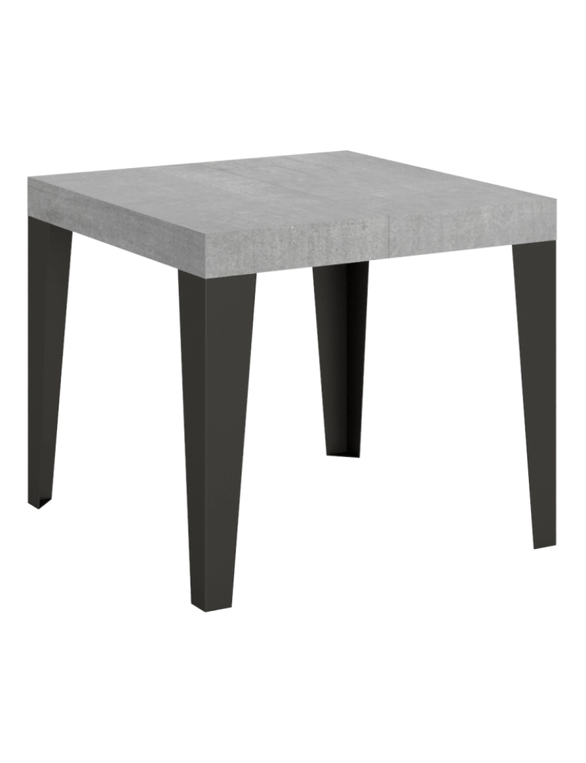 imagem de Mesa de jantar extensível 90x90/246 cm Flame Cimento quadro Antracite1