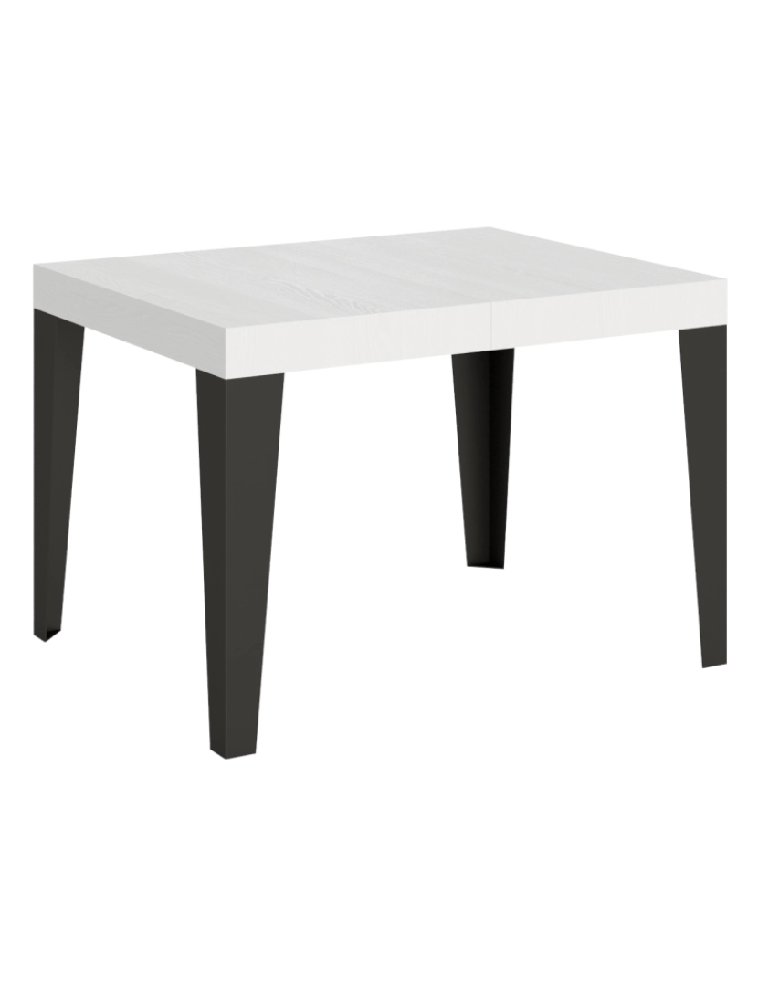 Itamoby - Mesa de jantar extensível 70x110/194 cm Flame Cinza Branca quadro Antracite