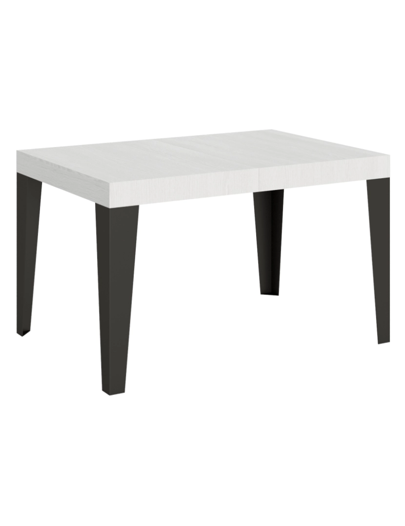 Itamoby - Mesa de jantar extensível 90x120/224 cm Flame Cinza Branca quadro Antracite