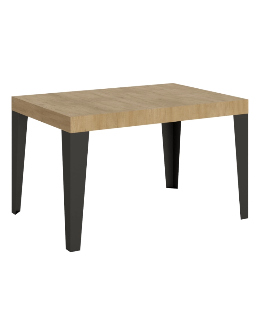 imagem de Mesa de jantar extensível 90x120/224 cm Flame Carvalho Natural quadro Antracite1