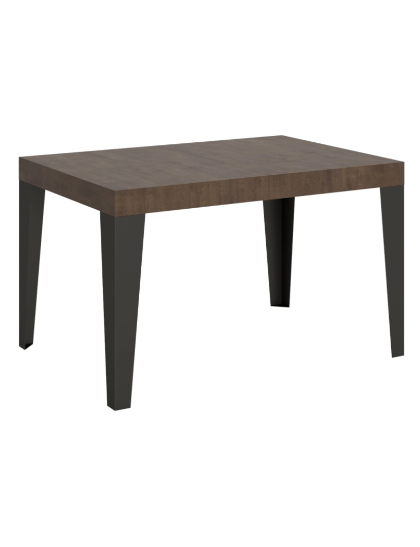 imagem de Mesa de jantar extensível 90x120/224 cm Flame Nogueira quadro Antracite1