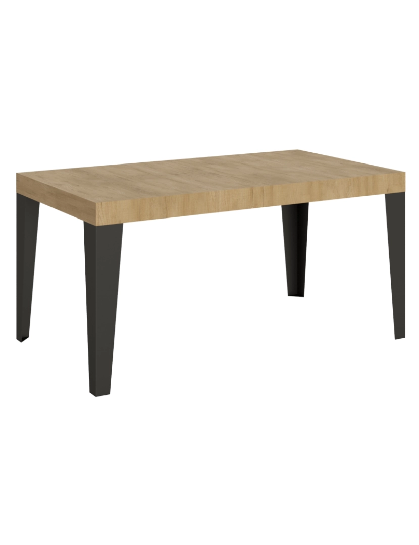 Itamoby - Mesa de jantar extensível 90x160/264 cm Flame Carvalho Natural quadro Antracite