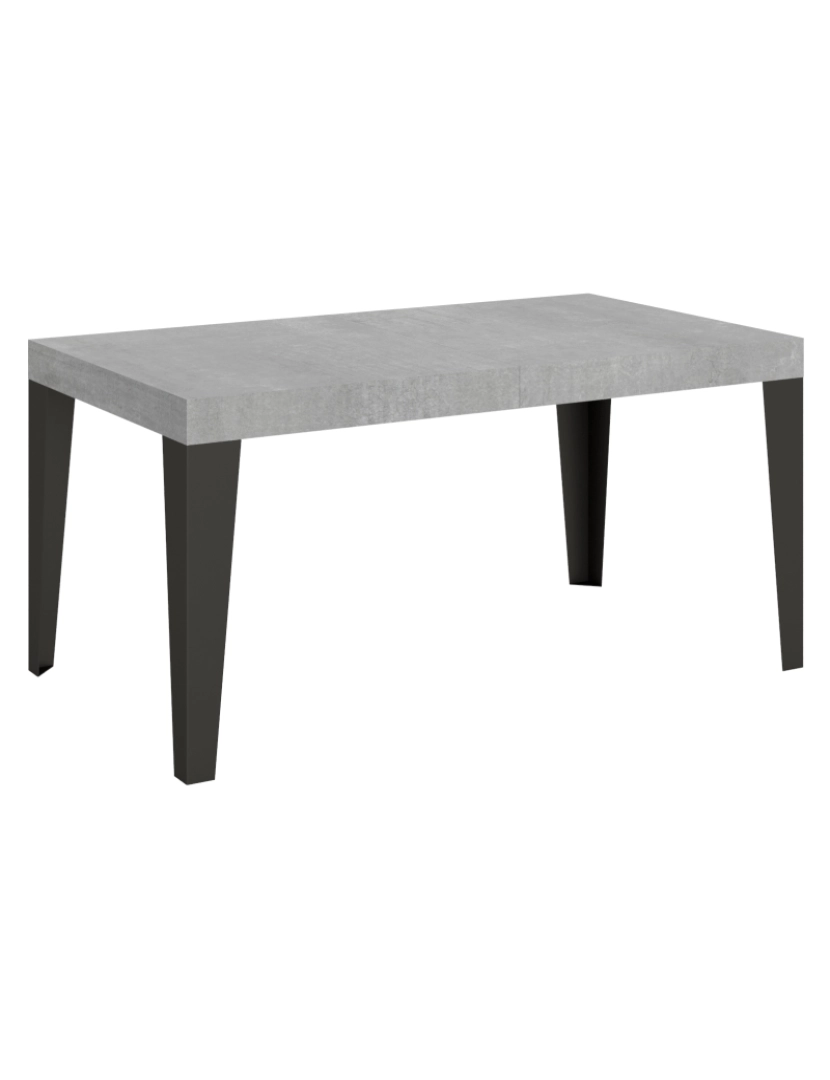 imagem de Mesa de jantar extensível 90x160/264 cm Flame Cimento quadro Antracite1