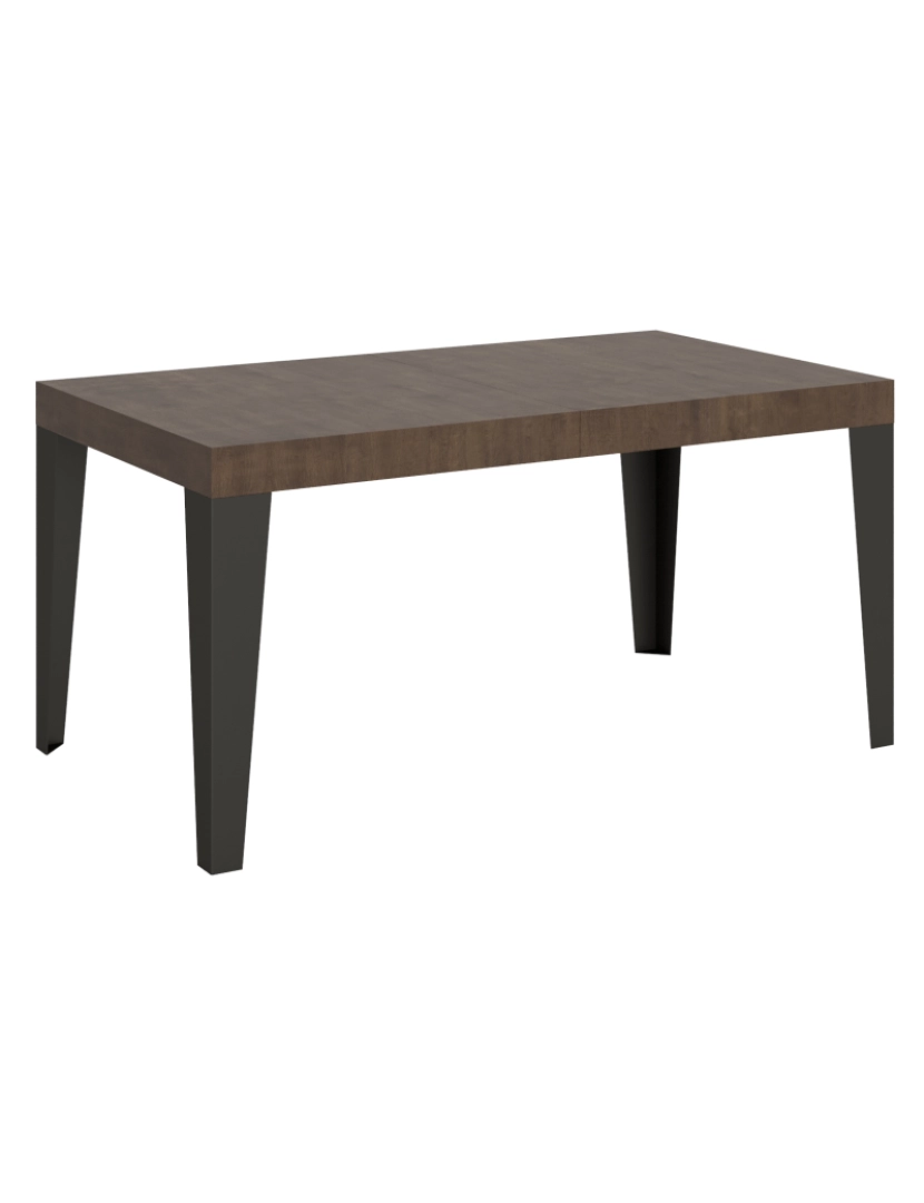 imagem de Mesa de jantar extensível 90x160/264 cm Flame Nogueira quadro Antracite1