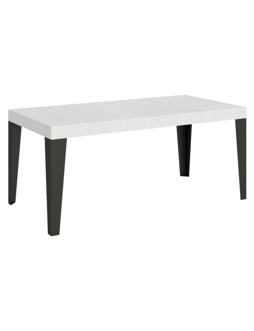 Itamoby - Mesa de jantar extensível 90x180/284 cm Flame Cinza Branca quadro Antracite