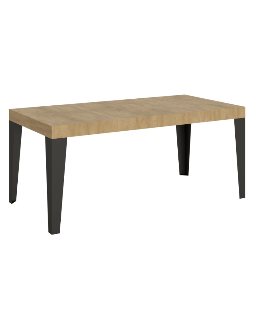 Itamoby - Mesa de jantar extensível 90x180/284 cm Flame Carvalho Natural quadro Antracite