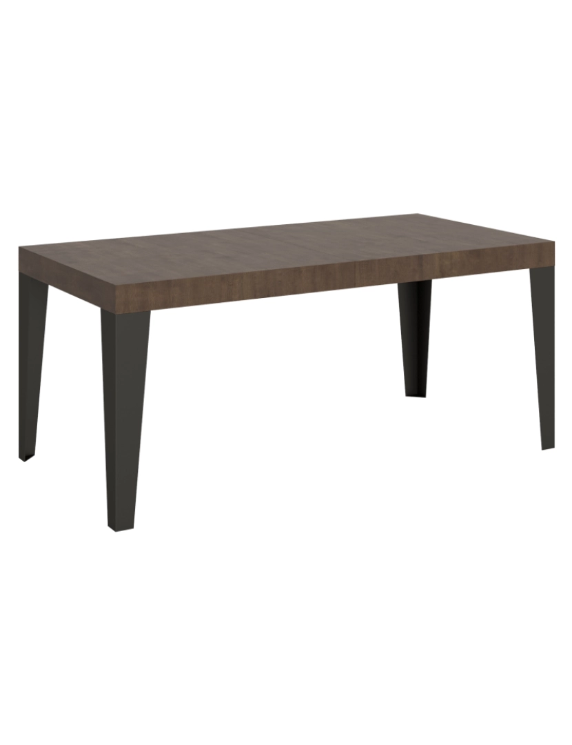 imagem de Mesa de jantar extensível 90x180/284 cm Flame Nogueira quadro Antracite1