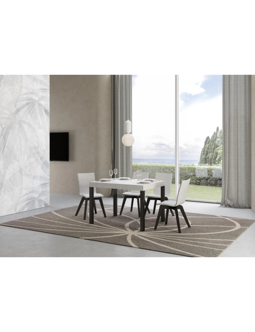 imagem de Mesa de jantar extensível 80x120/204 cm Everyday Cinza Branca quadro Antracite2