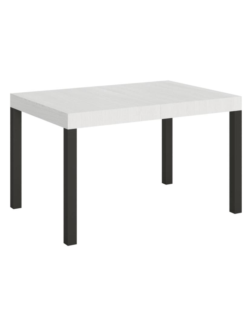 Itamoby - Mesa de jantar extensível 90x120/224 cm Everyday Cinza Branca quadro Antracite